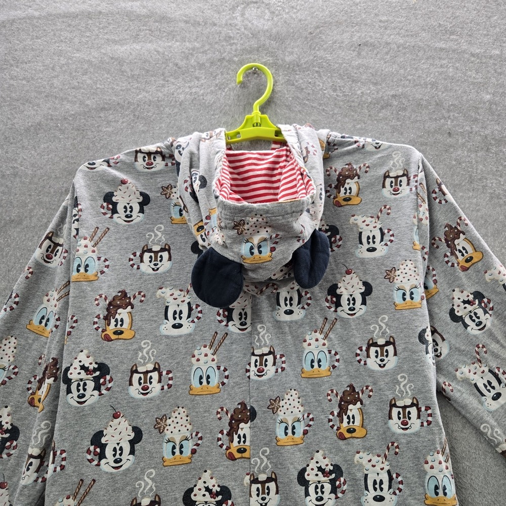 Disney Parks Men Sleepwear XL Gray One‎ Piece Pajamas Mickey Jumpsuit - Picture 12 of 15